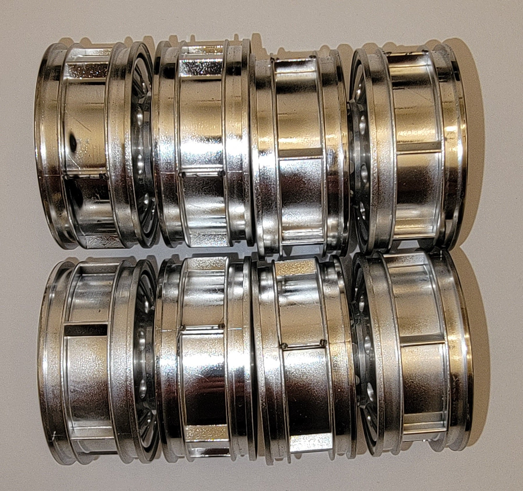 Tamiya 1/14 Scale Semi Truck Rear Wheels – Chrome Replacement Parts (Used)