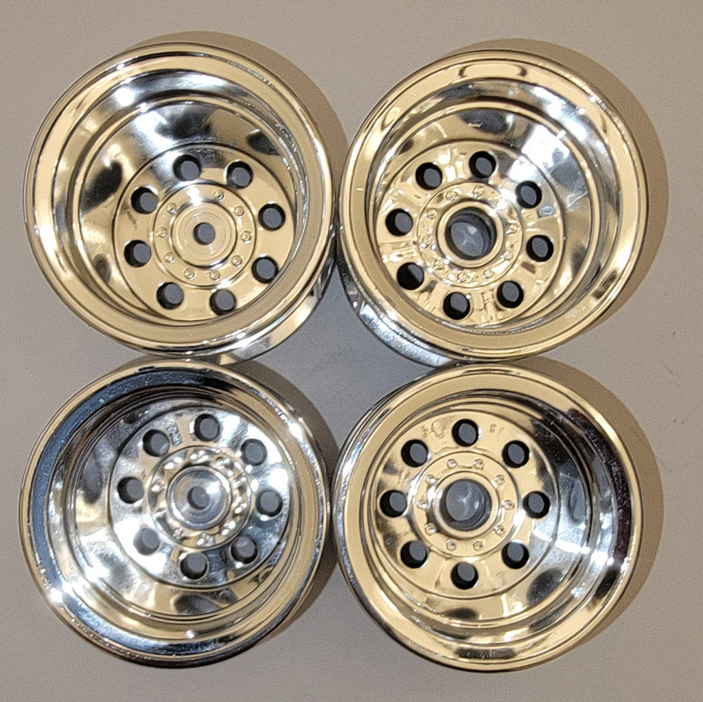 Tamiya Wild Willy 2 Chrome Wheels – 2 Front & 2 Rear (New)