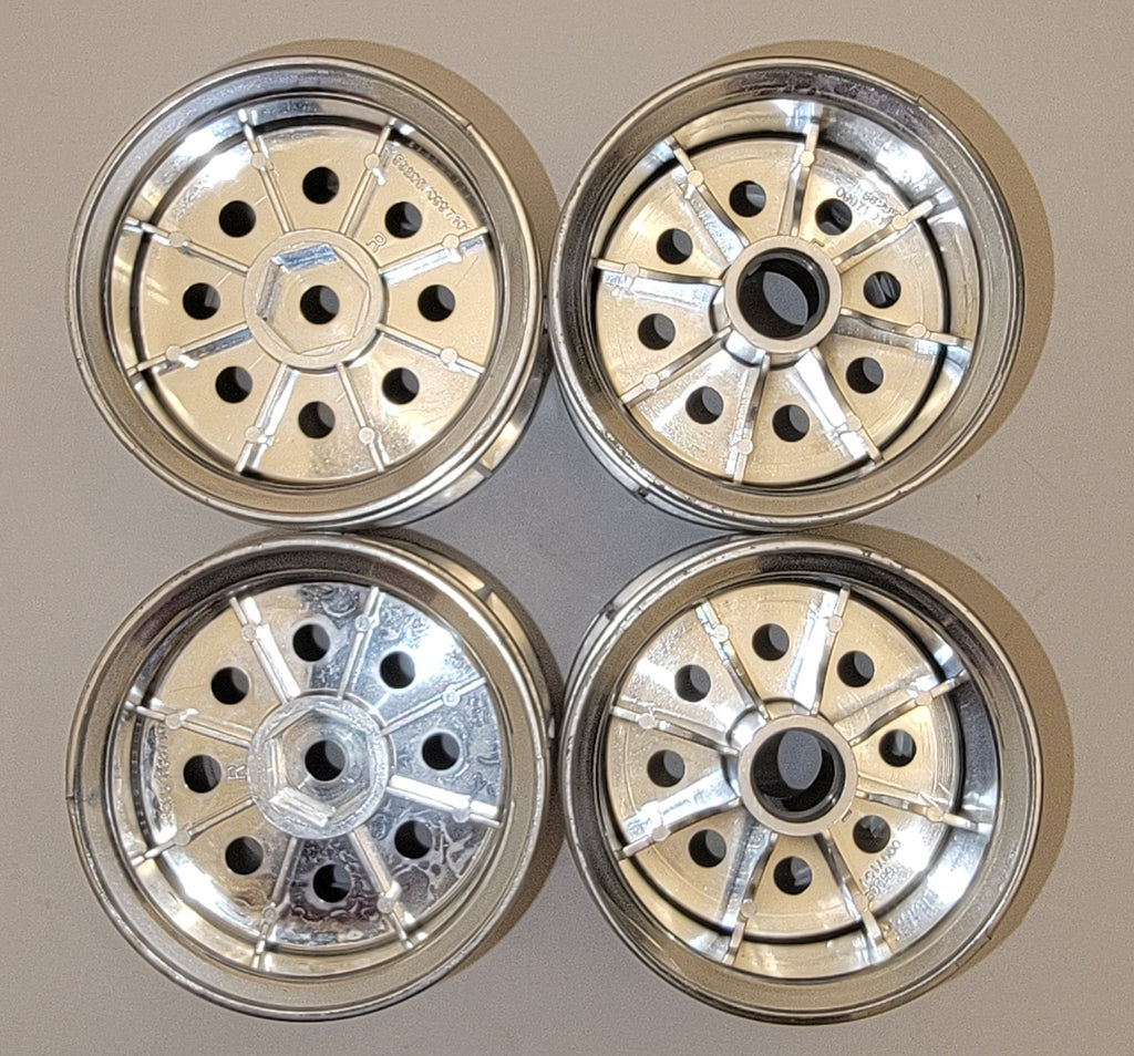 Tamiya Wild Willy 2 Chrome Wheels – 2 Front & 2 Rear (New)