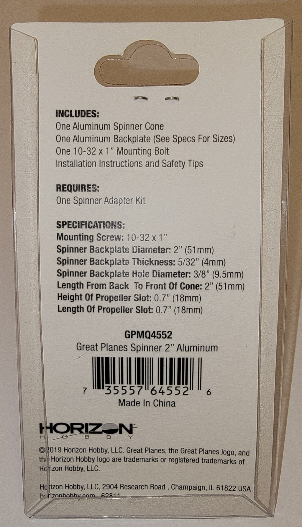 Great Planes 2" Aluminum RC Plane Spinner – Propeller Balance & Vibration Reduction (New)