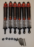 Tamiya Super Clodbuster Oil-Filled Shocks – Aluminum Set of 6 with Screws & Spacers (Used)